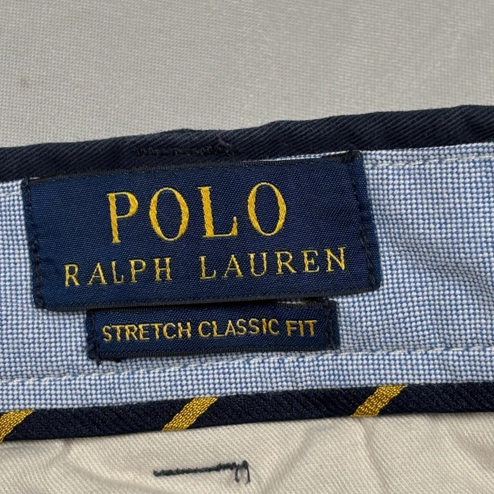 Polo Ralph Lauren Shorts Mens 40 Navy Nautical Embroidered Sailing Chino Stretch